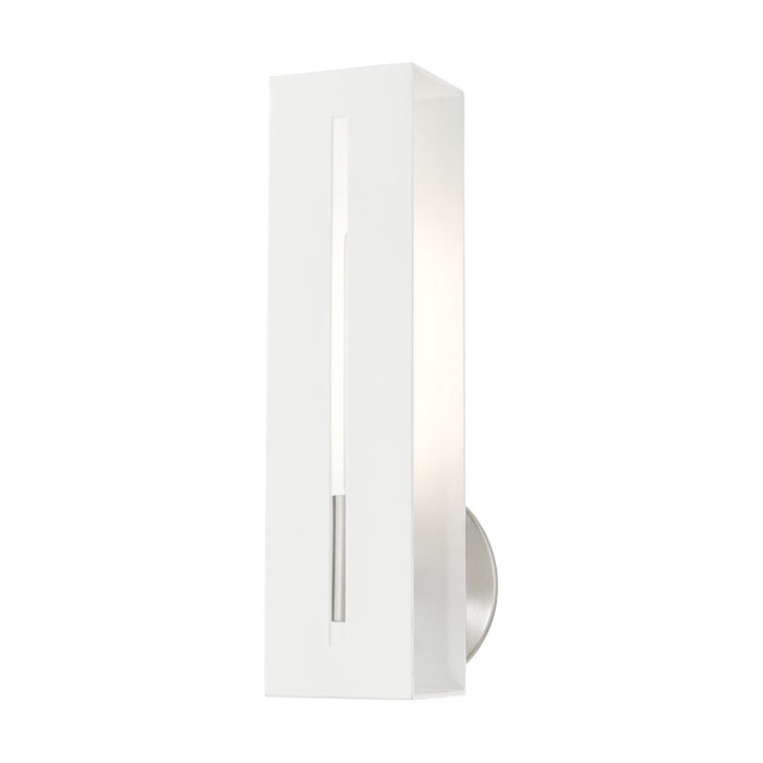 Livex Lighting 45953-13 One Light Wall Sconce, Textured White w/ Brushed Nickels