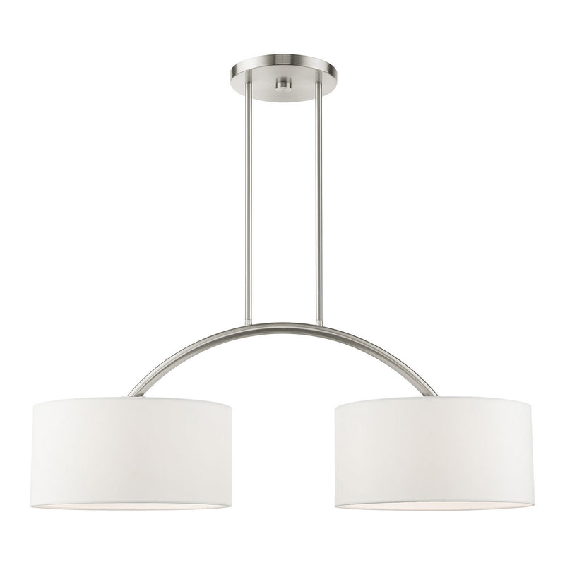 Livex Lighting 45982-91 Two Light Linear Chandelier, Brushed Nickel