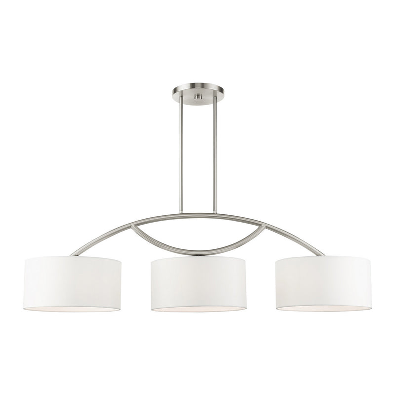 Livex Lighting 45983-91 Three Light Linear Chandelier, Brushed Nickel