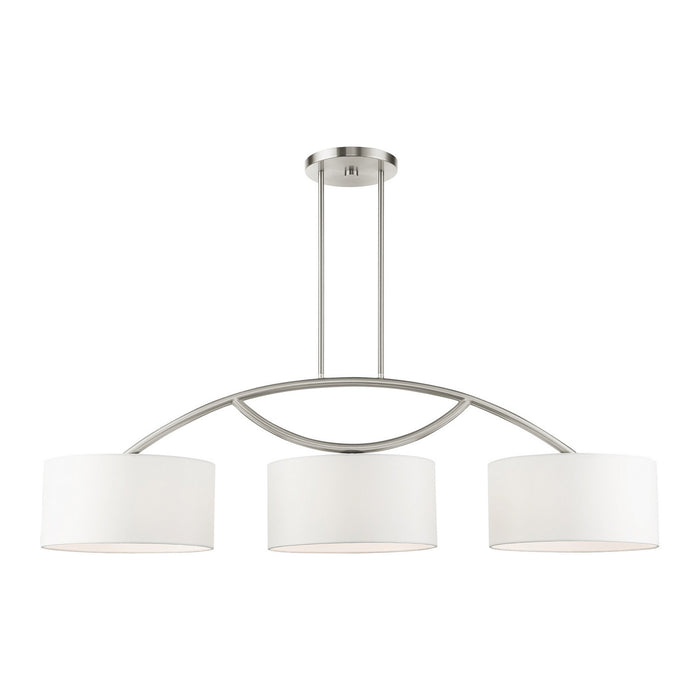 Livex Lighting 45983-91 Three Light Linear Chandelier, Brushed Nickel