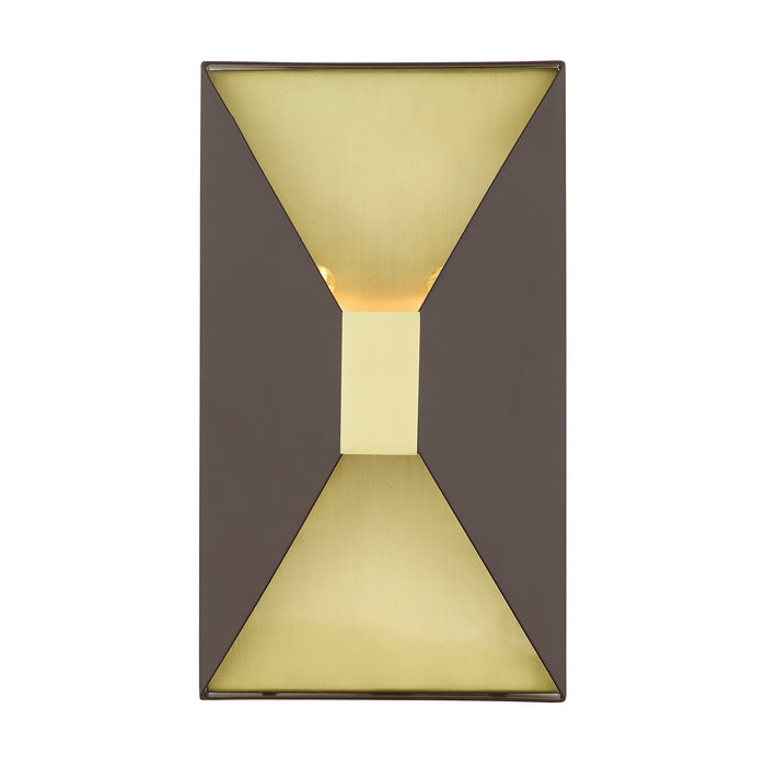 Livex Lighting 46002-07 Two Light Wall Sconce, Bronze w/ Satin Brasss