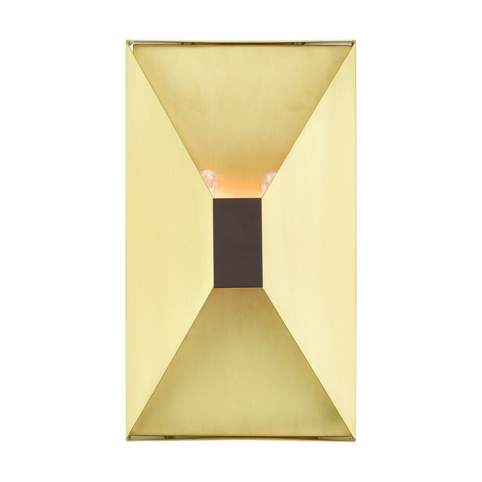 Livex Lighting 46002-12 Two Light Wall Sconce, Satin Brass w/ Bronze