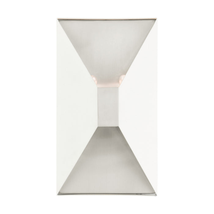 Livex Lighting 46002-13 Two Light Wall Sconce, Textured White w/ Brushed Nickels