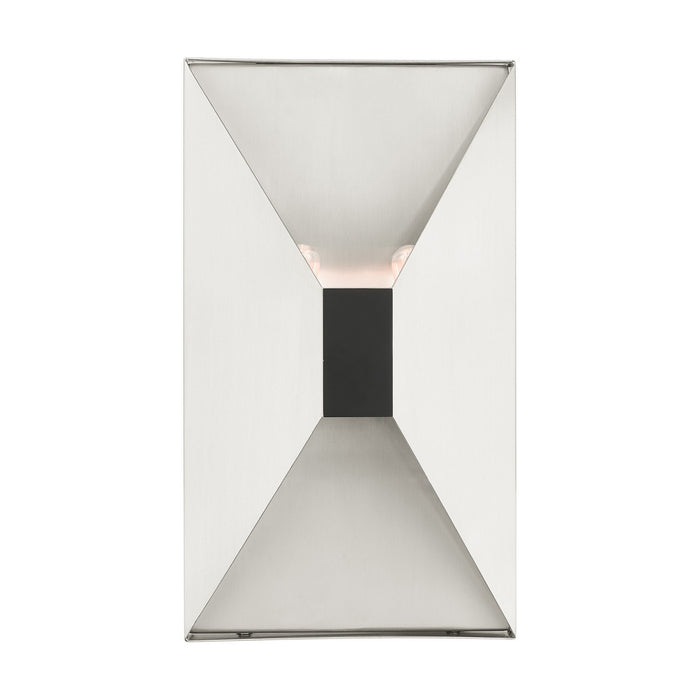 Livex Lighting 46002-91 Two Light Wall Sconce, Brushed Nickel w/ Black