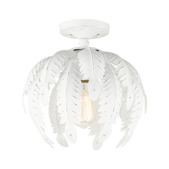 Livex Lighting 46231-60 One Light Semi Flush Mount, Antique White