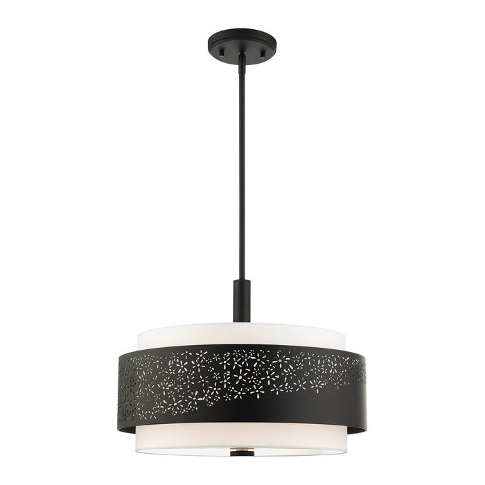 Livex Lighting 46254-04 Four Light Chandelier, Black