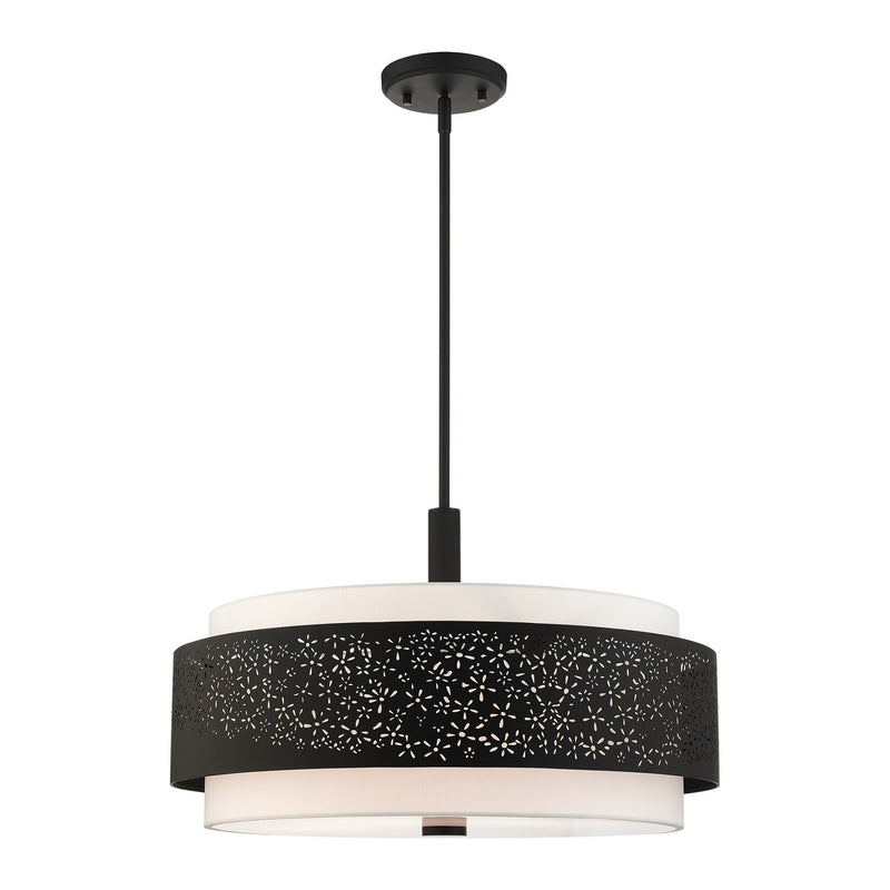 Livex Lighting 46255-04 Five Light Chandelier, Black