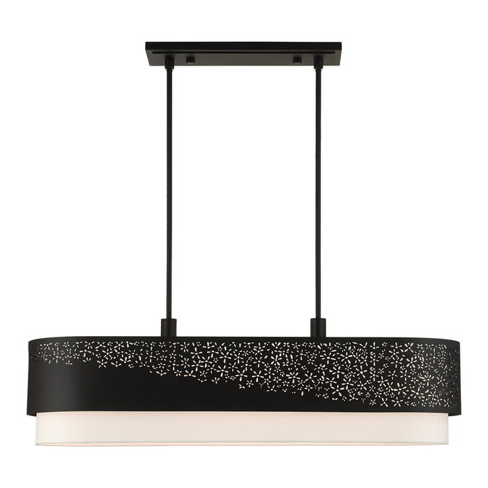 Livex Lighting 46258-04 Six Light Linear Chandelier, Black