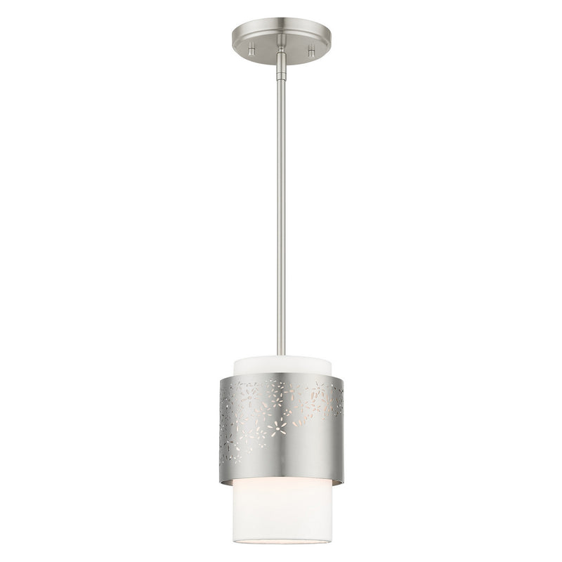 Livex Lighting 46259-91 One Light Pendant, Brushed Nickel