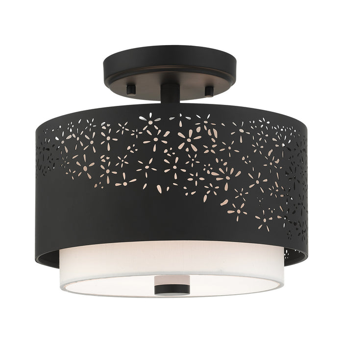 Livex Lighting 46267-04 Two Light Semi Flush Mount, Black