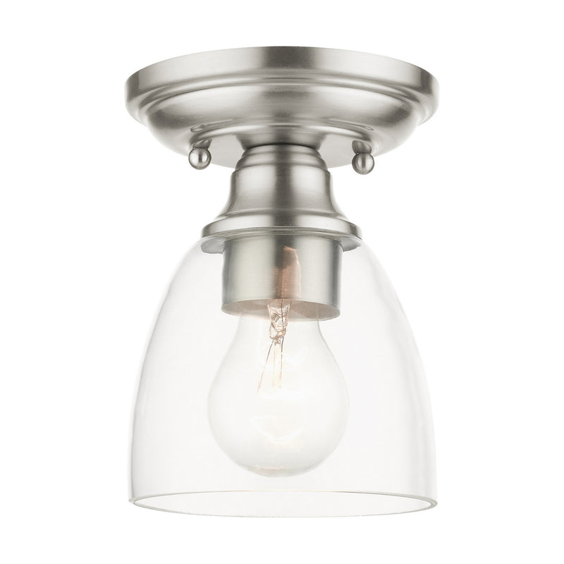 Livex Lighting 46331-91 One Light Flush Mount, Brushed Nickel