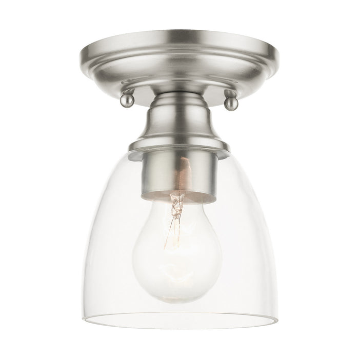 Livex Lighting 46331-91 One Light Flush Mount, Brushed Nickel