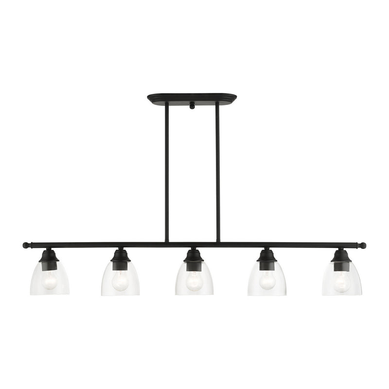 Livex Lighting 46338-04 Five Light Linear Chandelier, Black