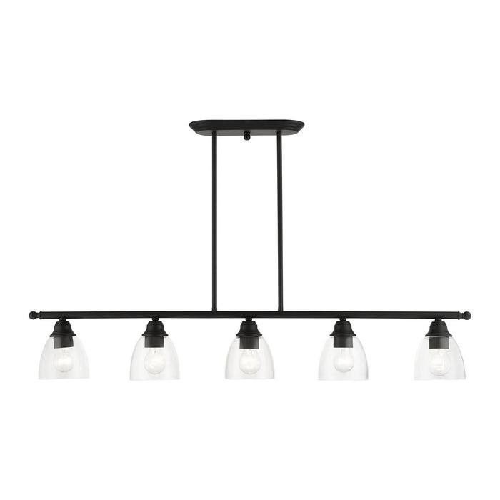 Livex Lighting 46338-04 Five Light Linear Chandelier, Black