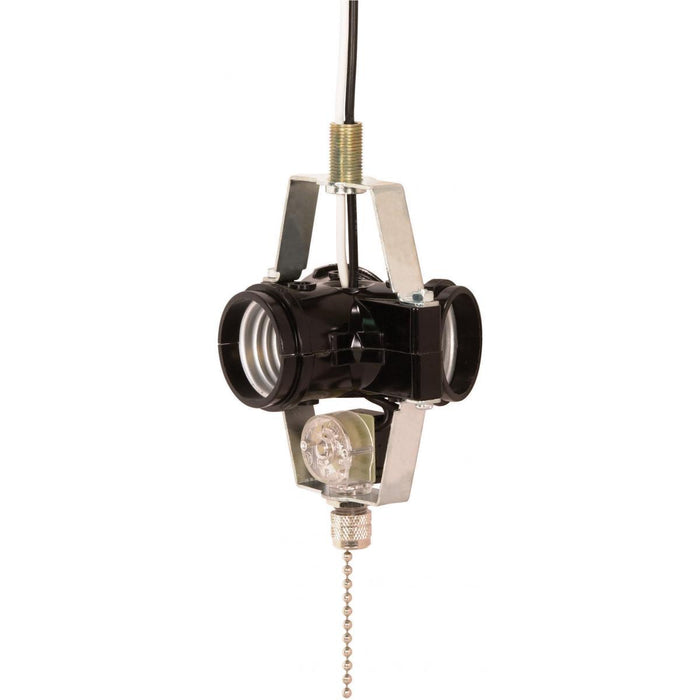 Satco 90-1587 Three Light Cluster Socket, Nickel