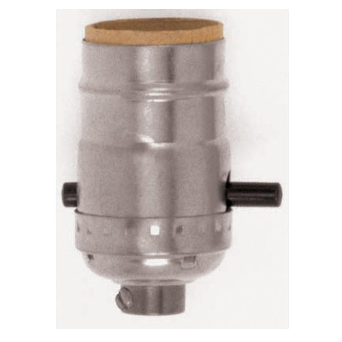 Satco 90-1667 On-Off Push Thru Socket, Polished Nickel