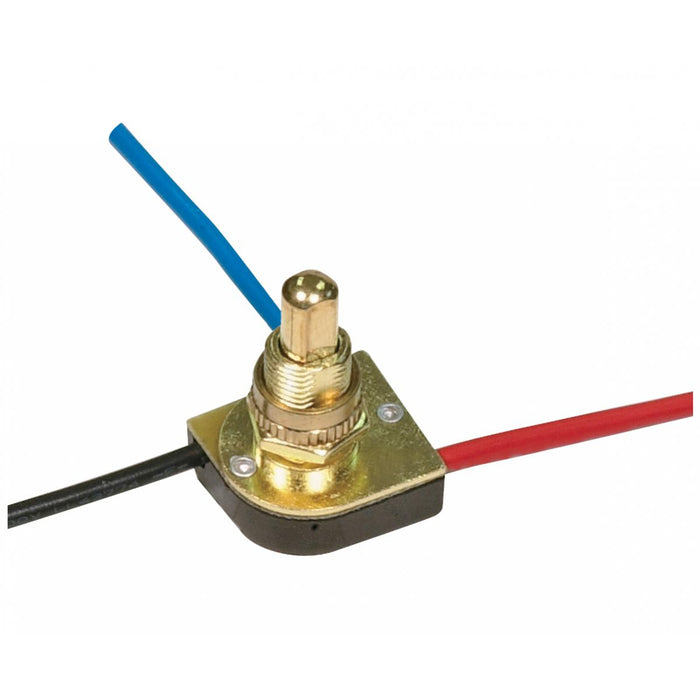 Satco 90-1678 Push Switch, Brass Plated