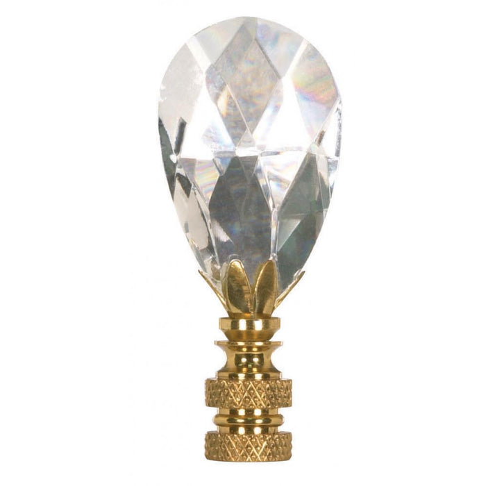 Satco 90-1737 Pendant Cut Crystal Finial, Prismatic / Bronze