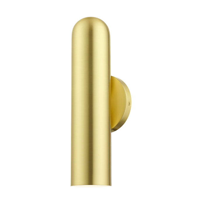 Livex Lighting 46750-12 One Light Wall Sconce, Satin Brass w/ Polished Brasss