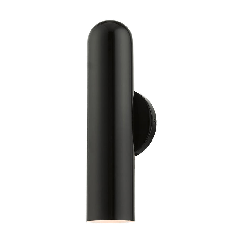 Livex Lighting 46750-68 One Light Wall Sconce, Shiny Black