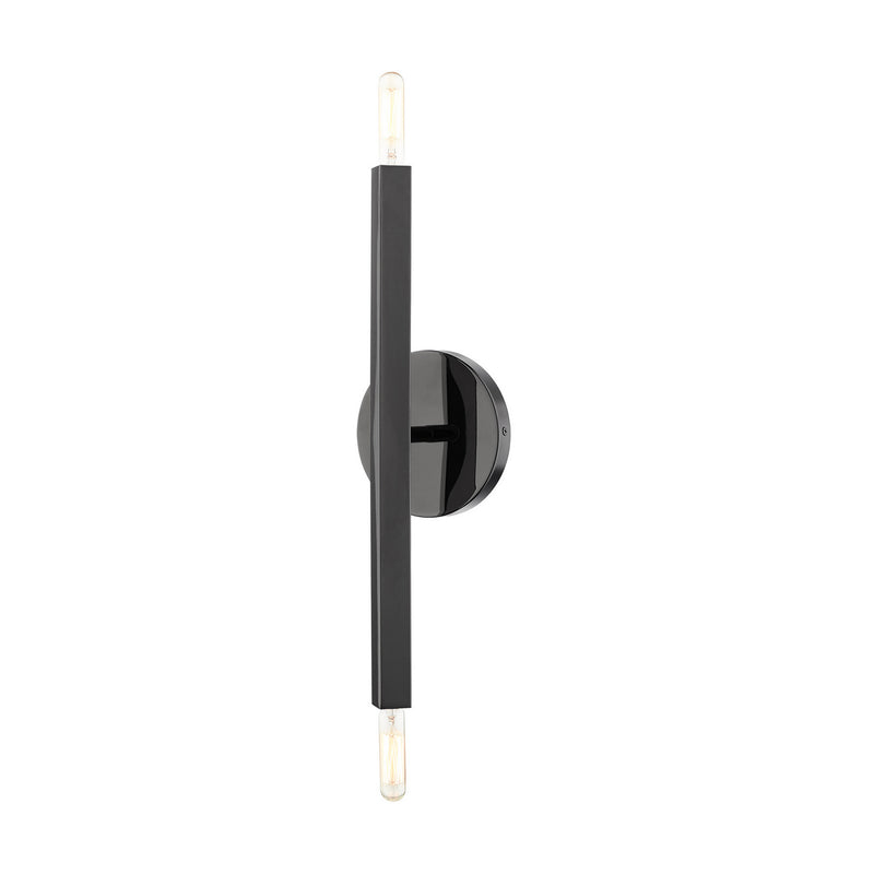 Livex Lighting 46981-46 Two Light Wall Sconce, Black Chrome