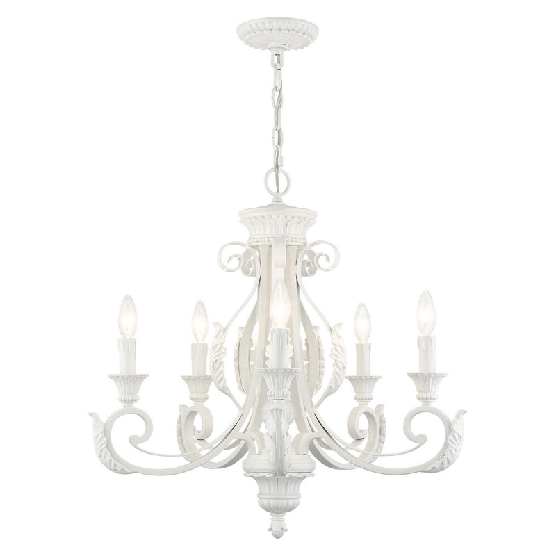 Livex Lighting 49065-69 Five Light Chandelier, Shiny White