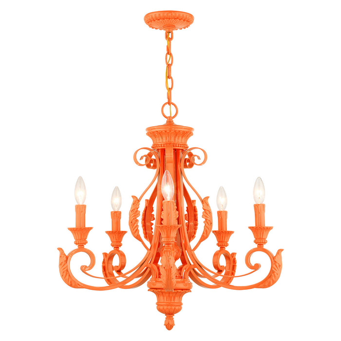 Livex Lighting 49065-77 Five Light Chandelier, Shiny Orange