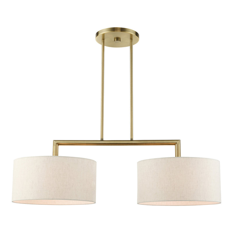 Livex Lighting 49292-01 Two Light Linear Chandelier, Antique Brass