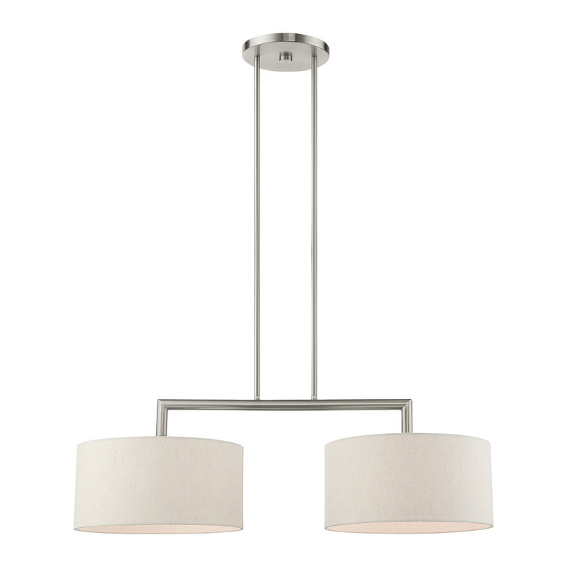 Livex Lighting 49292-91 Two Light Linear Chandelier, Brushed Nickel