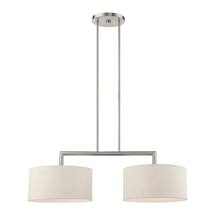 Livex Lighting 49292-91 Two Light Linear Chandelier, Brushed Nickel