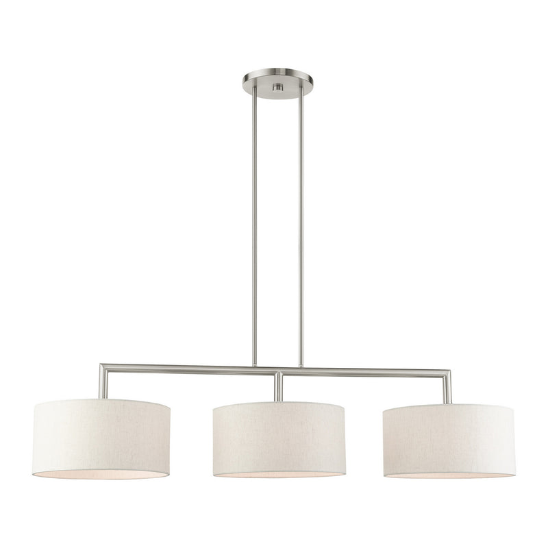 Livex Lighting 49293-91 Three Light Linear Chandelier, Brushed Nickel