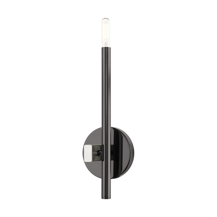 Livex Lighting 49341-46 One Light Wall Sconce, Black Chrome w/ Brushed Nickels