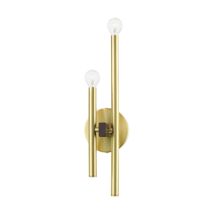 Livex Lighting 49342-12 Two Light Wall Sconce, Satin Brass w/ Bronzes