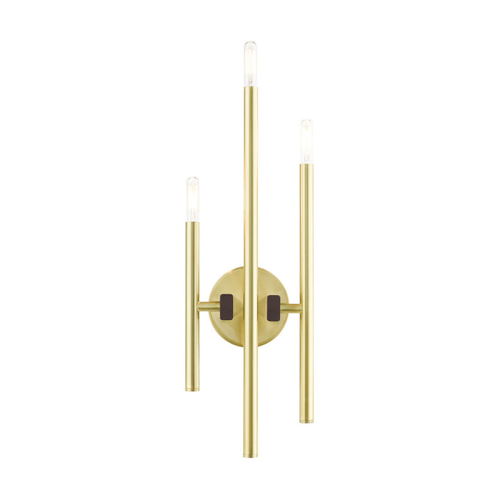 Livex Lighting 49343-12 Three Light Wall Sconce, Satin Brass w/ Bronzes