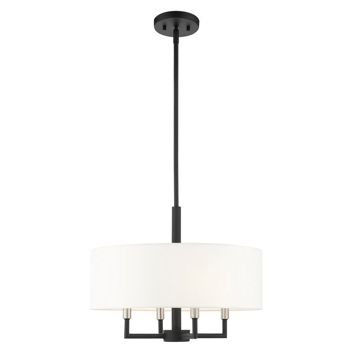 Livex Lighting 49374-04 Four Light Chandelier, Black w/ Brushed Nickels