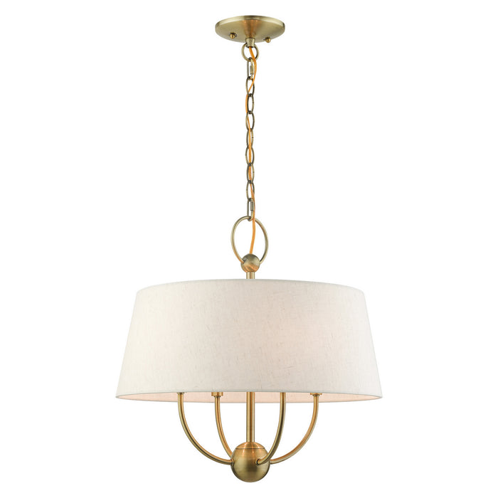 Livex Lighting 49444-01 Four Light Chandelier, Antique Brass