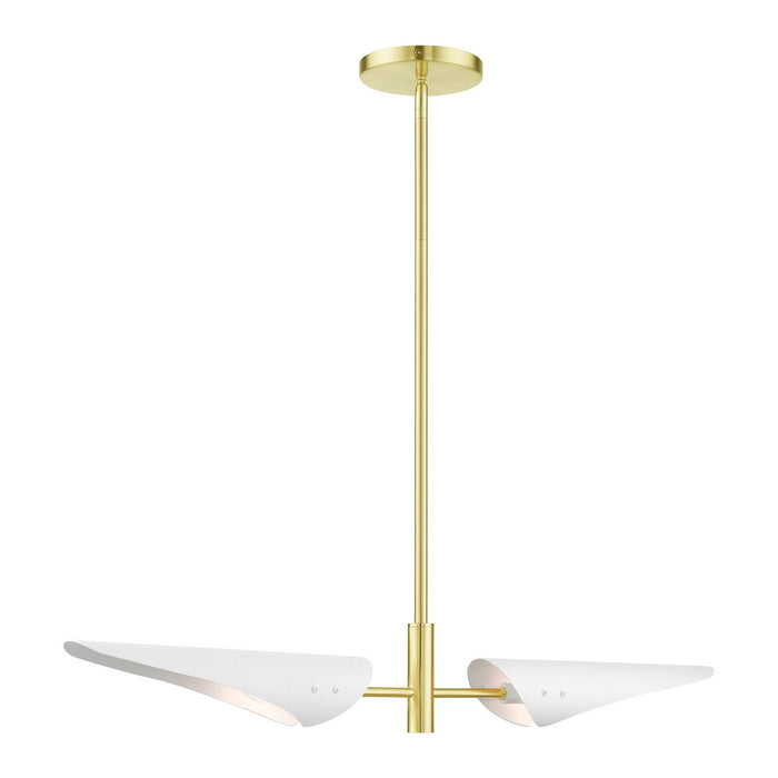 Livex Lighting 49492-12 Two Light Linear Chandelier, Satin Brass