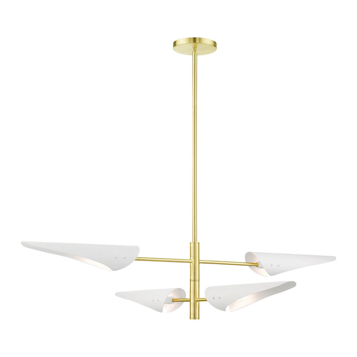 Livex Lighting 49494-12 Four Light Chandelier, Satin Brass