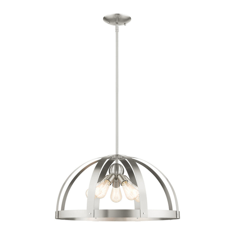 Livex Lighting 49645-91 Five Light Chandelier, Brushed Nickel