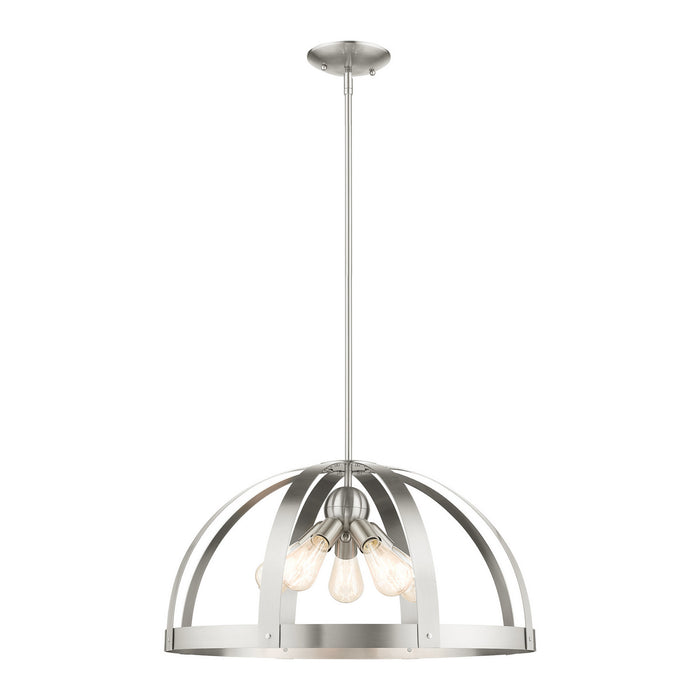 Livex Lighting 49645-91 Five Light Chandelier, Brushed Nickel