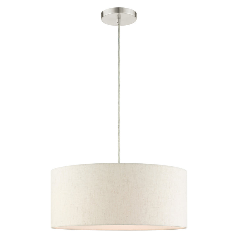 Livex Lighting 49802-91 Three Light Pendant, Brushed Nickel