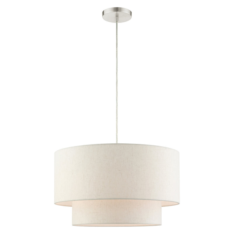 Livex Lighting 49803-91 Three Light Pendant, Brushed Nickel