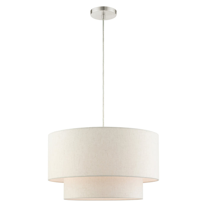 Livex Lighting 49803-91 Three Light Pendant, Brushed Nickel