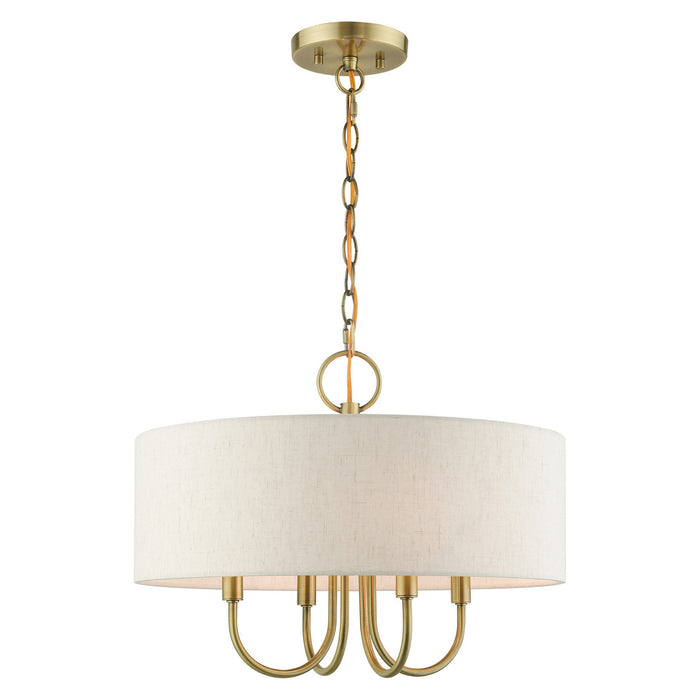 Livex Lighting 49804-01 Four Light Chandelier, Antique Brass