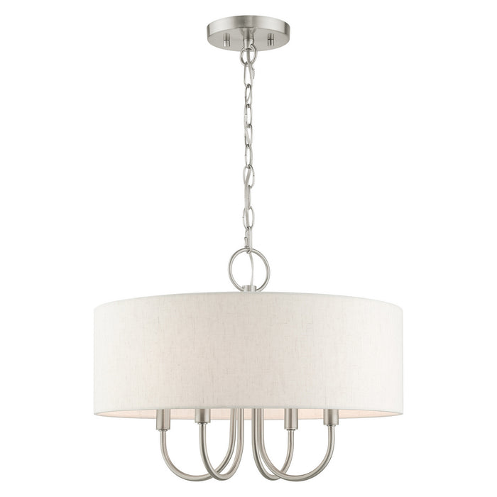 Livex Lighting 49804-91 Four Light Chandelier, Brushed Nickel
