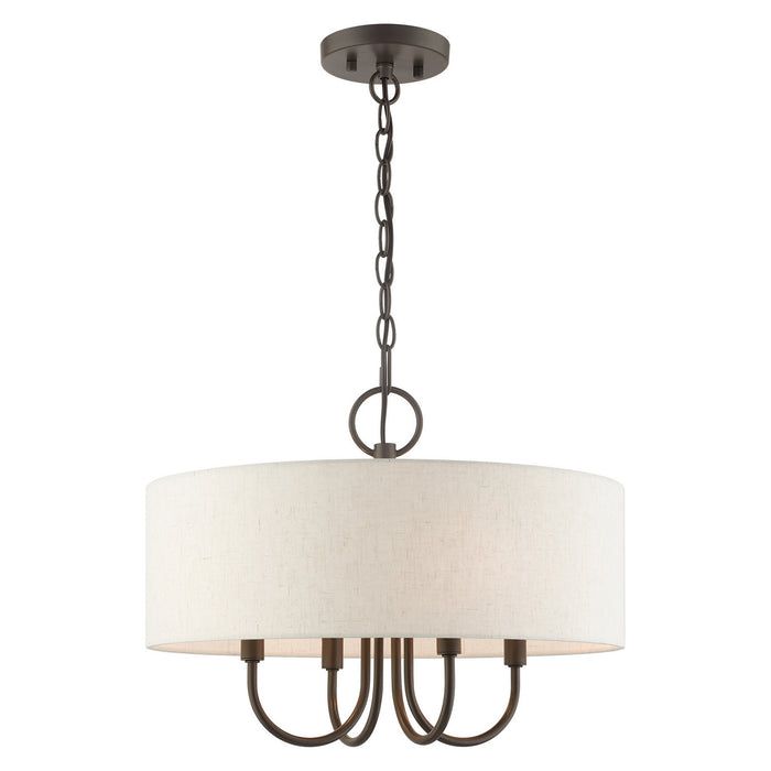Livex Lighting 49804-92 Four Light Chandelier, English Bronze