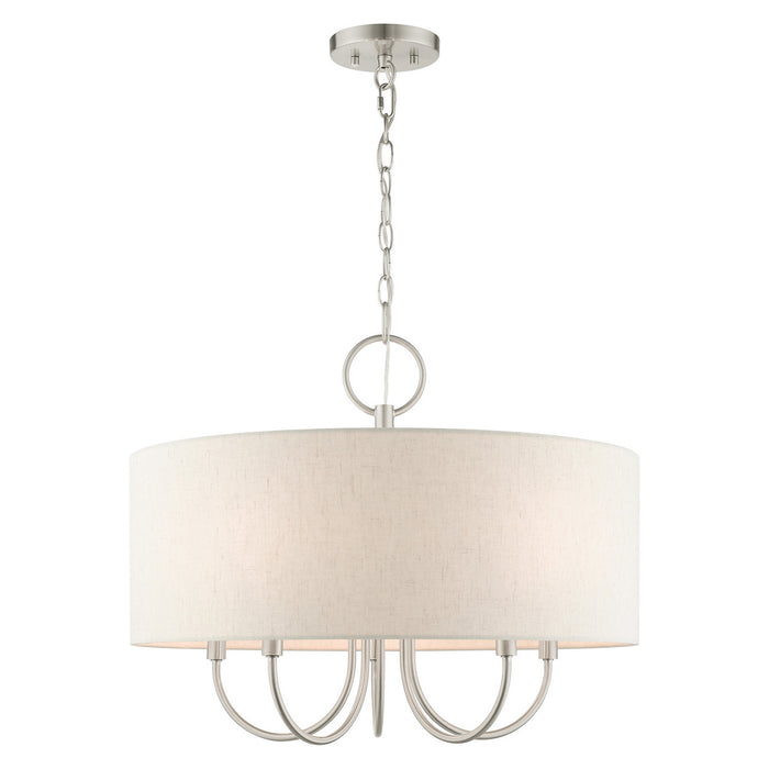 Livex Lighting 49805-91 Five Light Chandelier, Brushed Nickel