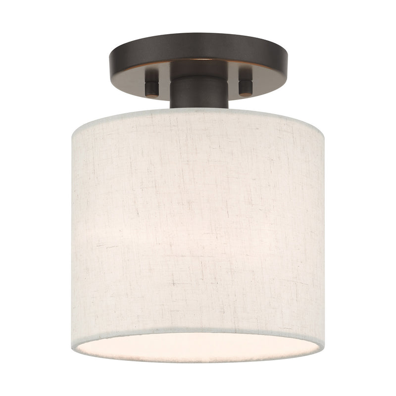 Livex Lighting 49807-92 One Light Semi Flush Mount, English Bronze