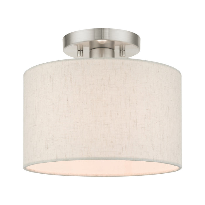 Livex Lighting 49808-91 One Light Semi Flush Mount, Brushed Nickel