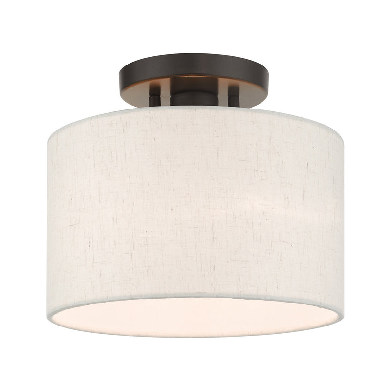 Livex Lighting 49808-92 One Light Semi Flush Mount, English Bronze